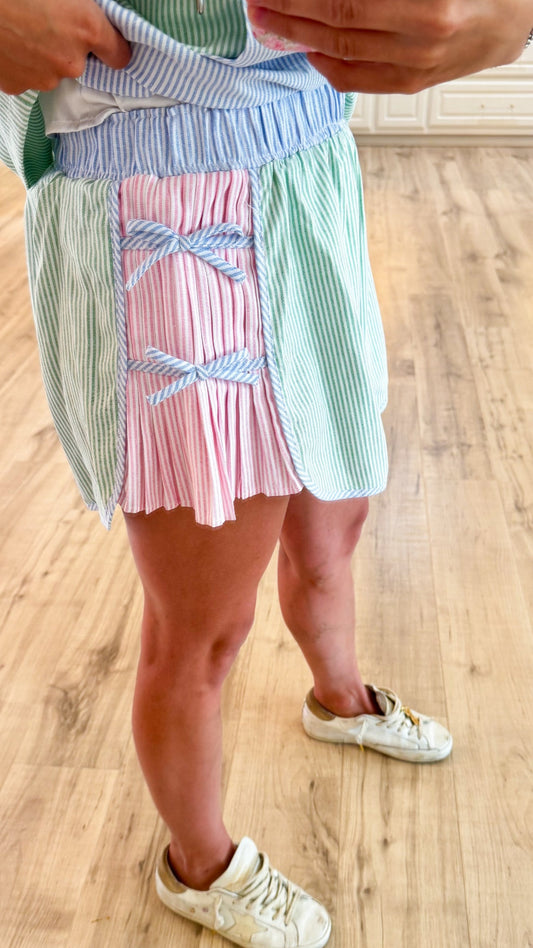 Heather Stripe Shorts