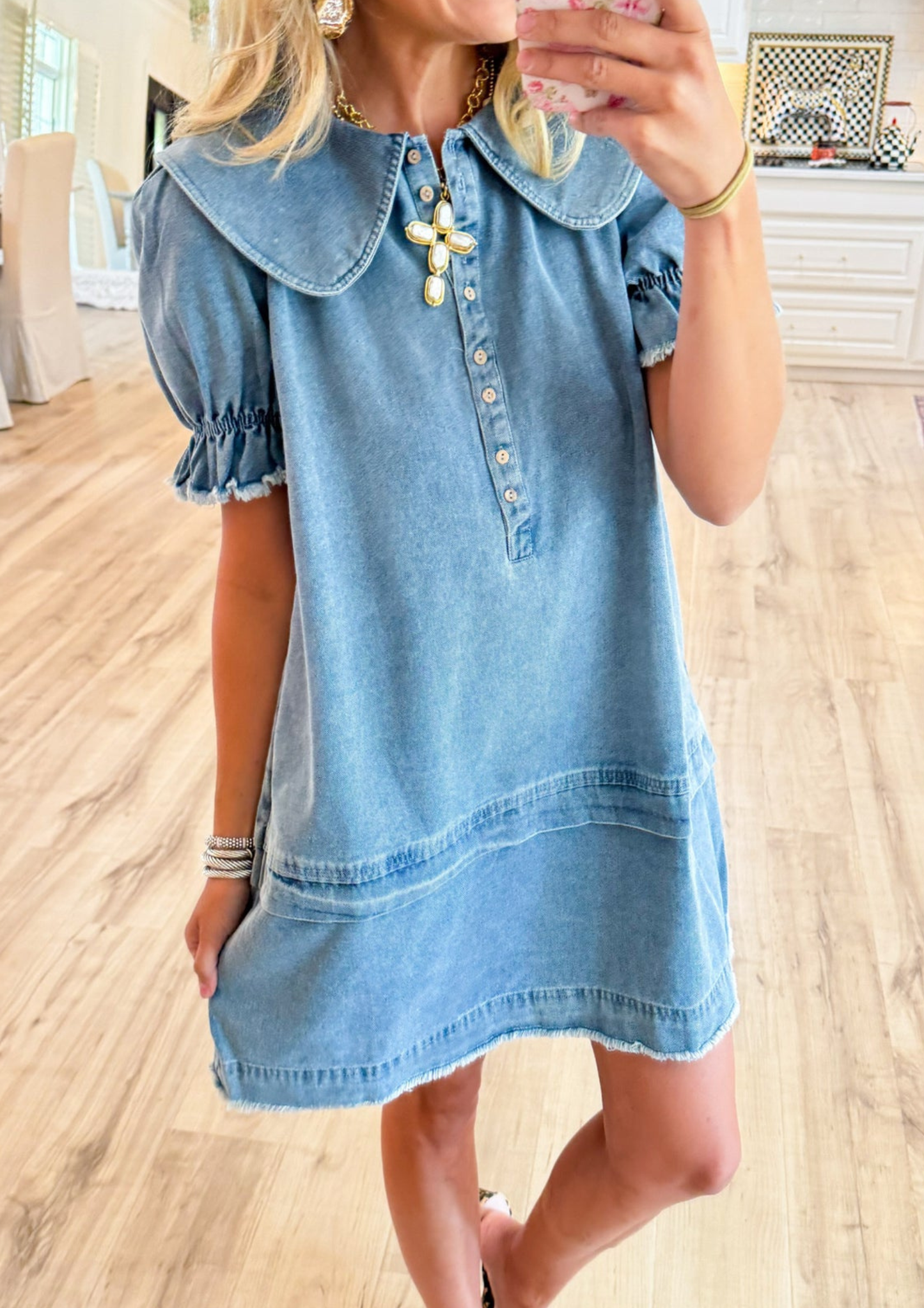 Denim Doll Collar Mini Dress