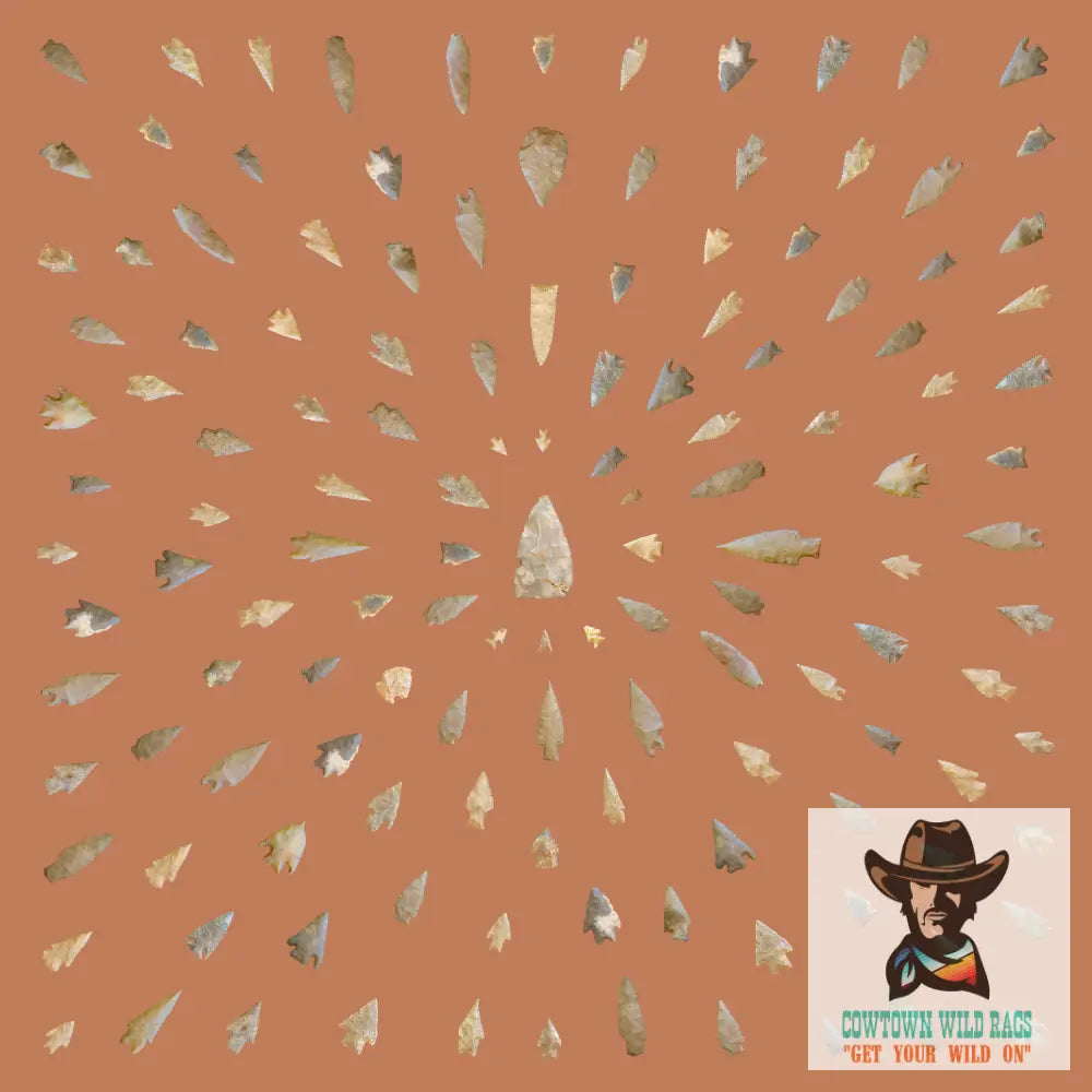 Western Wild Rags Arrowheads (Copper) Silk Scarf
