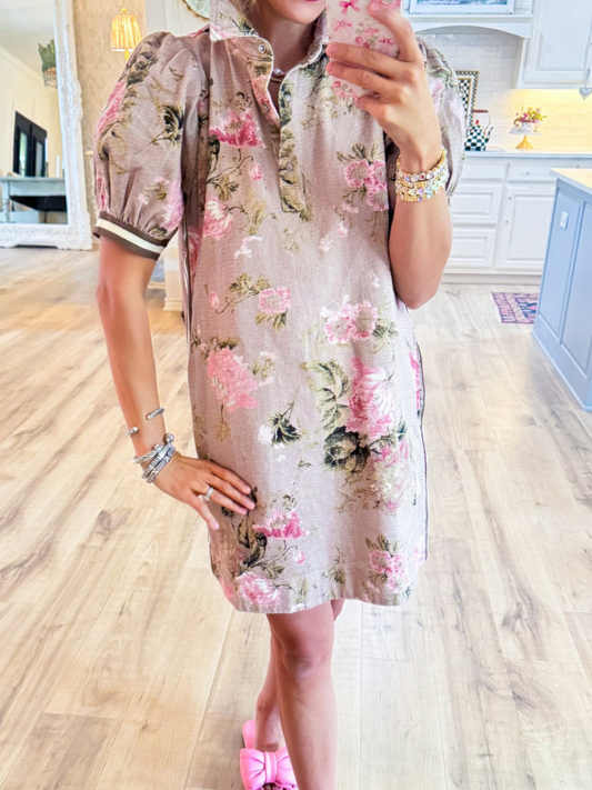 Latte Floral Dress