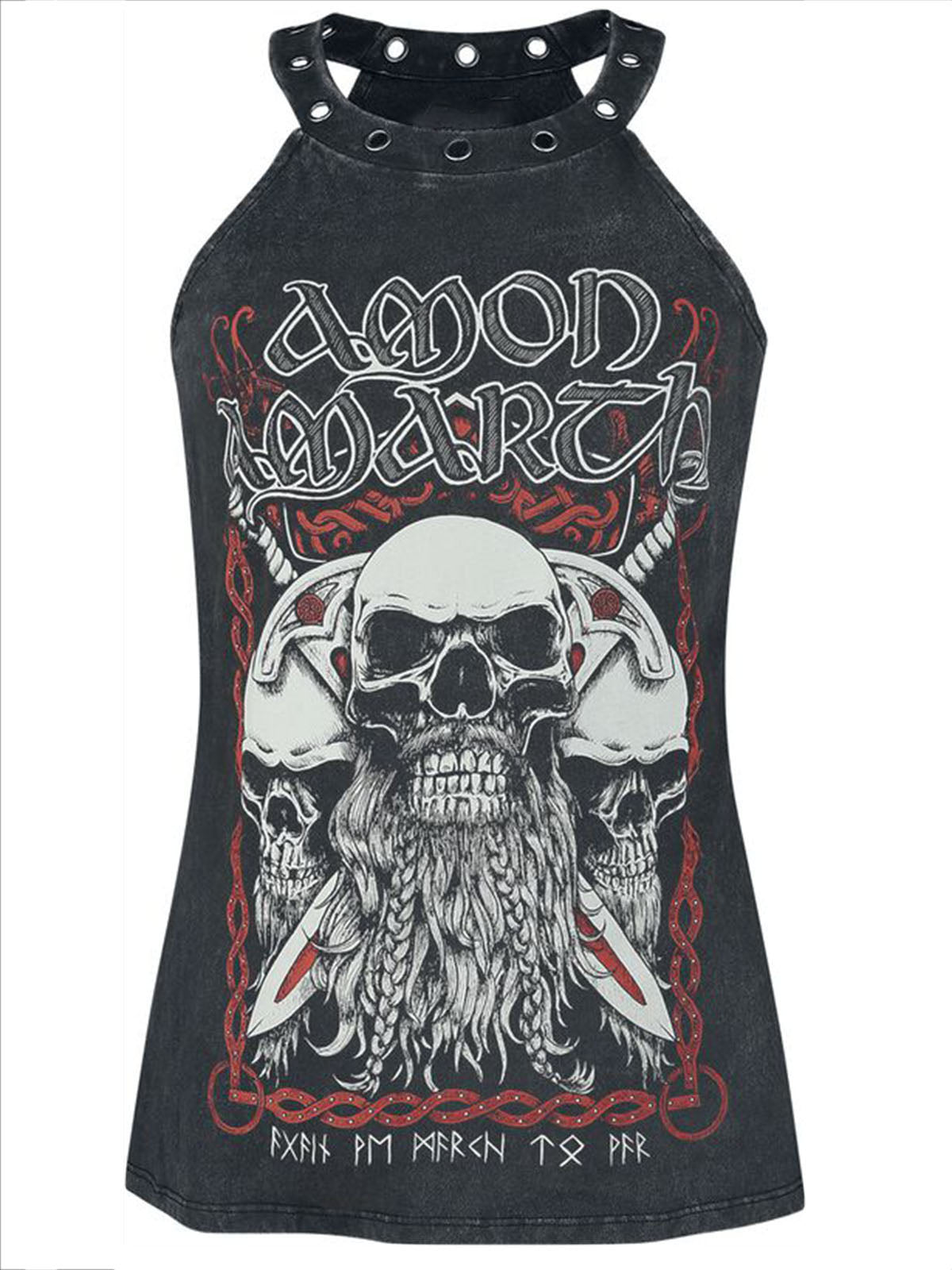 Punk skull print casual sleeveless T-shirt