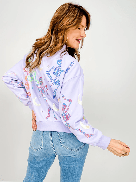 Halloween Skull Turtleneck Sweatshirt