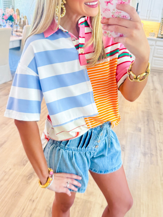 Multi Colored Mix Stripe Top