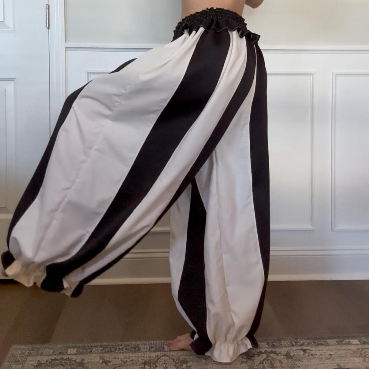 Women's black and white trousers