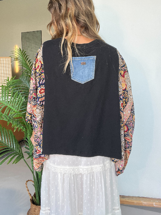 Mix & Match Tee Black Floral