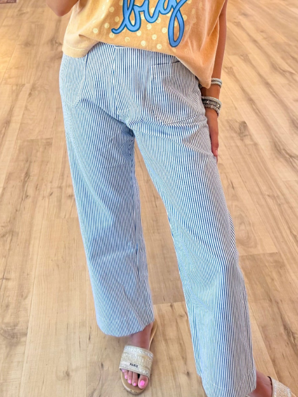 Blue striped pants