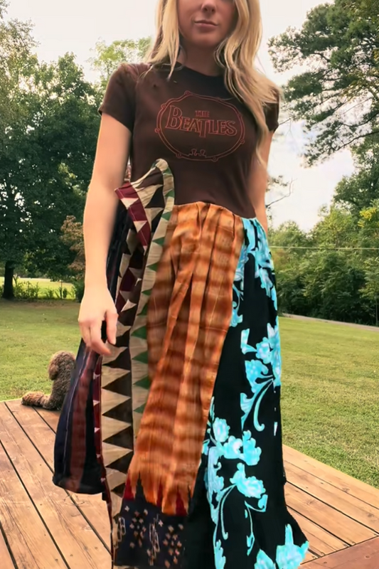 THE BEATLES Band Double Split Maxi Tee