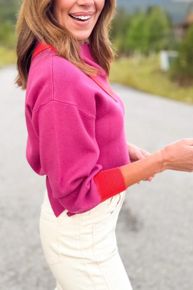 McClain Colorblock Bandana Sweater