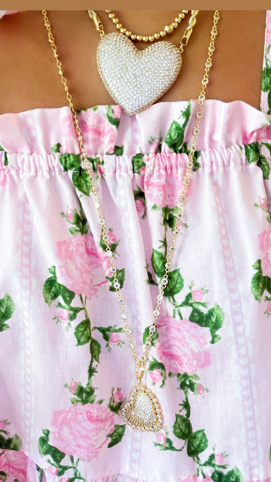 Pink Vintage Rose Shoulder Tie Mini Dress