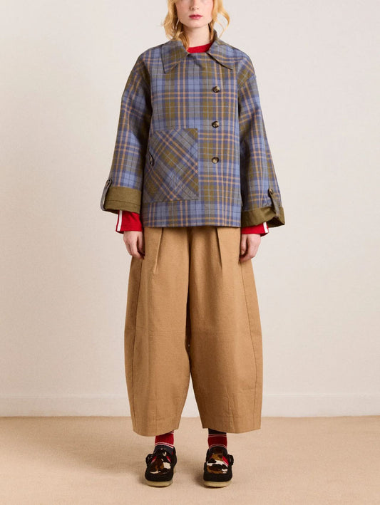 reversible jerry crop trench coat - olive