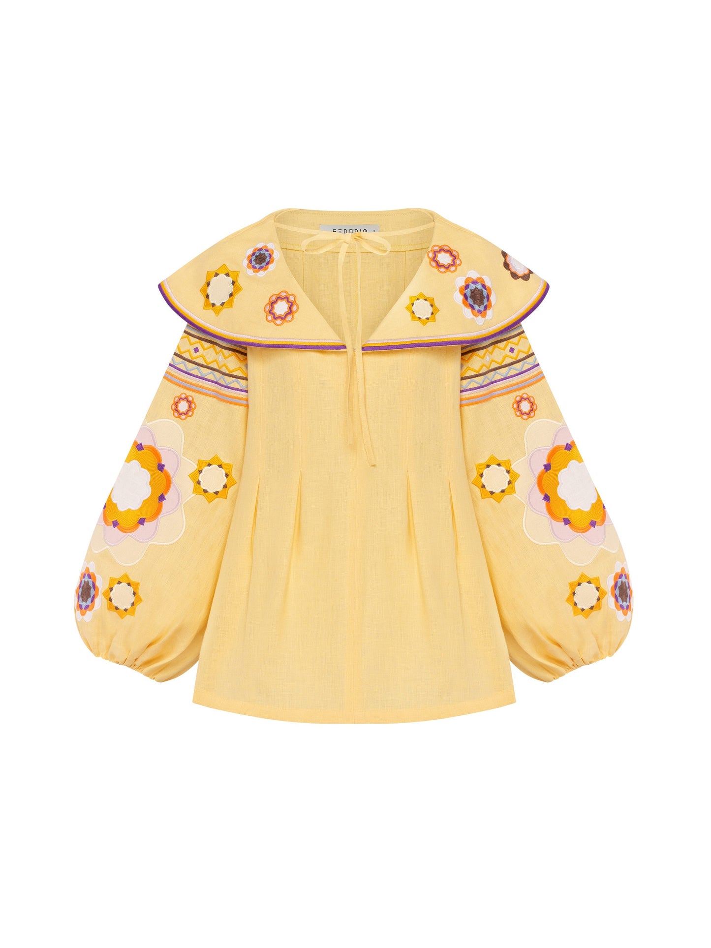 Sunshine Yellow Linen Wide Collar Shirt