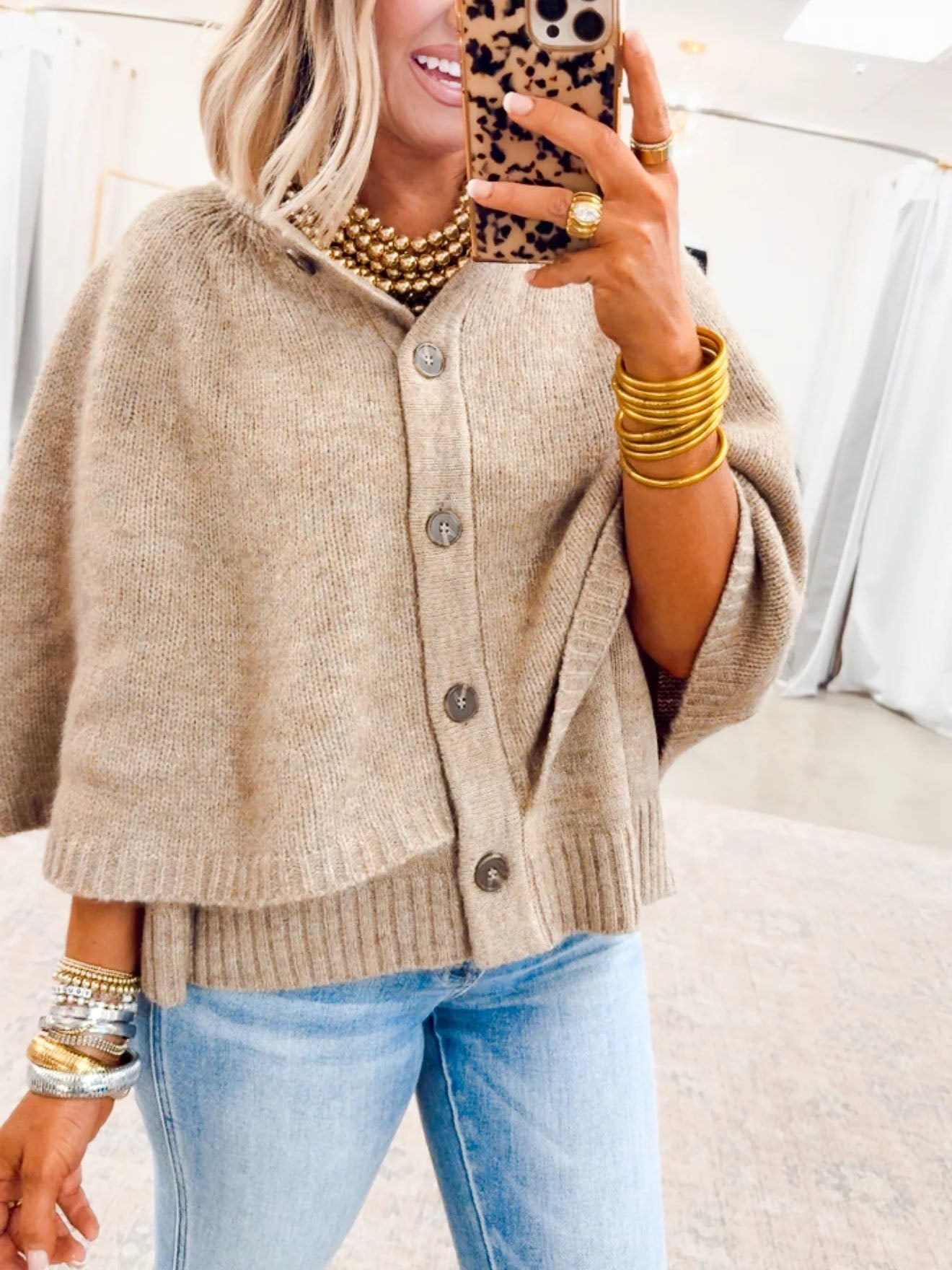 Sweater Cape Cardigan