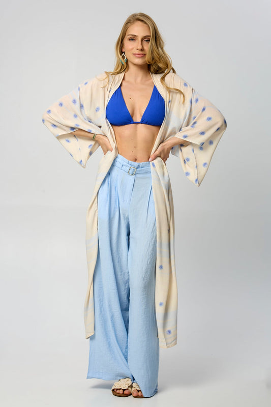 Soft Blue Dot Kimono