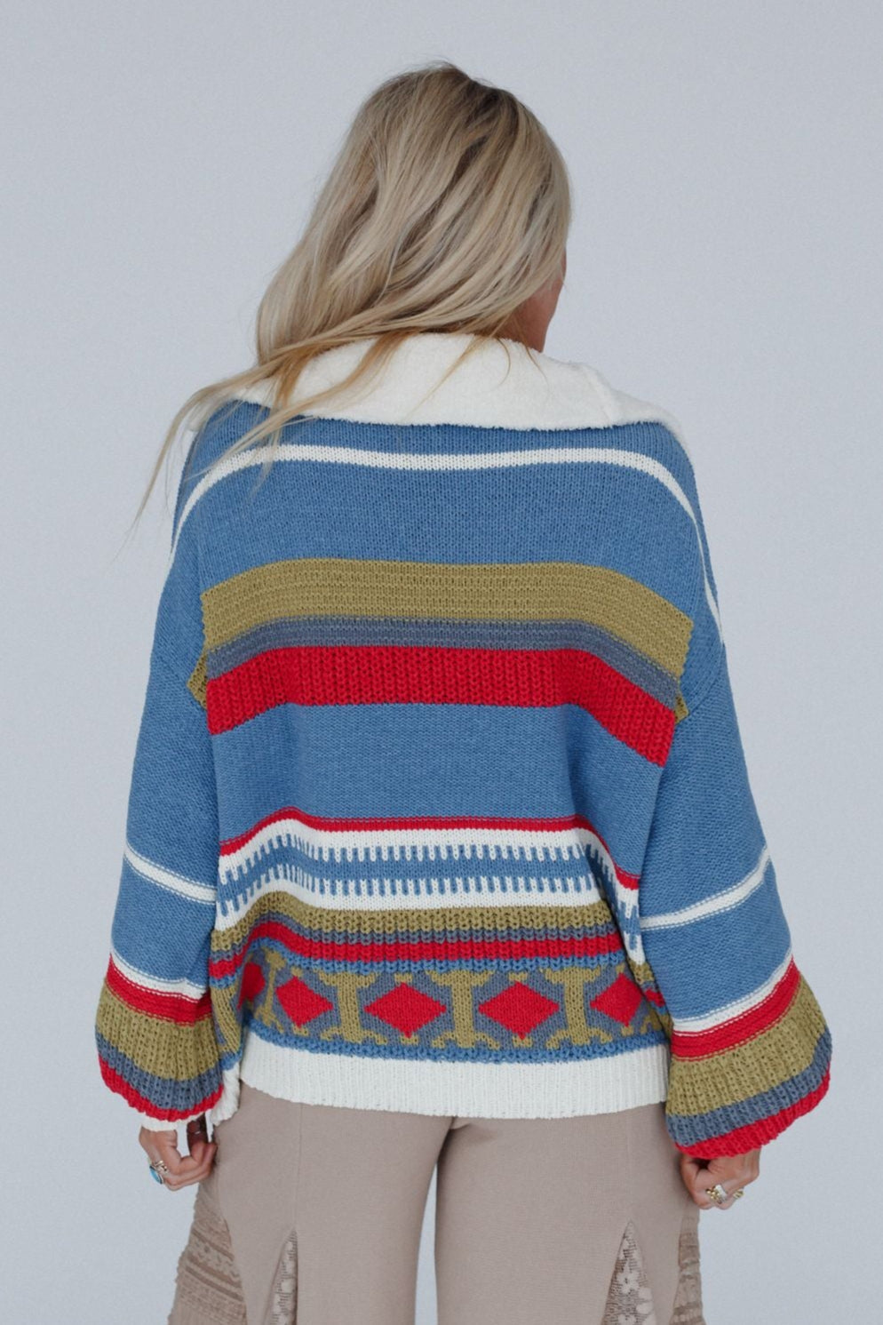 Opal Patterned Pullover - Blue Multi