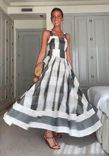 Contrast Stripes Midi Dress