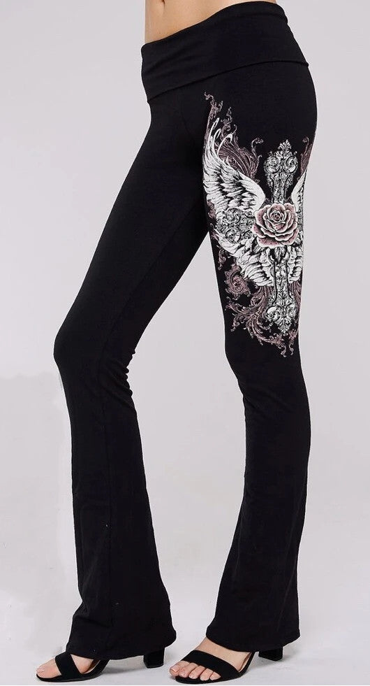 Casual punk print trousers