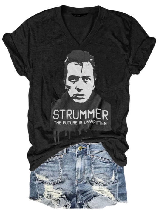 Punk print casual T-shirt
