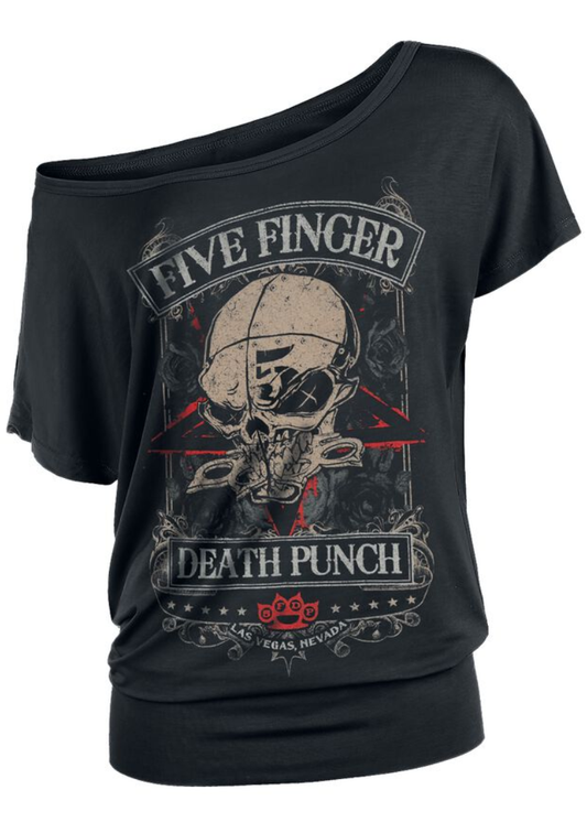 Round Neck Skull And Letter Print Short Sleeve T-Shirt