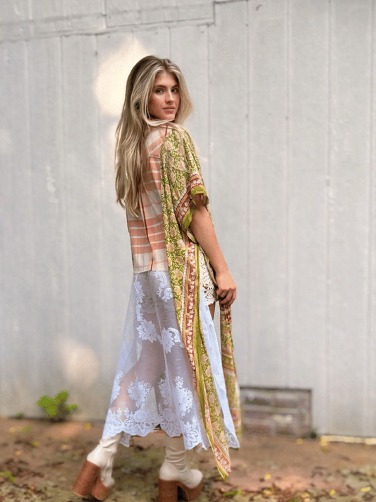 Flannel lace top