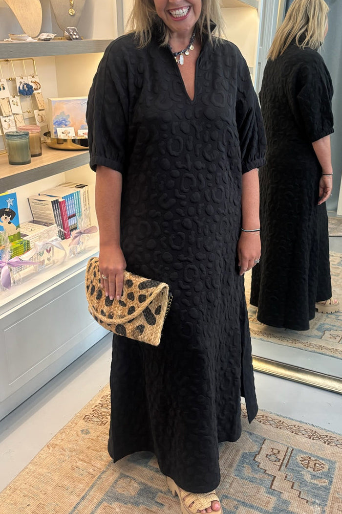 Quilted Jacquard Maxi Dress