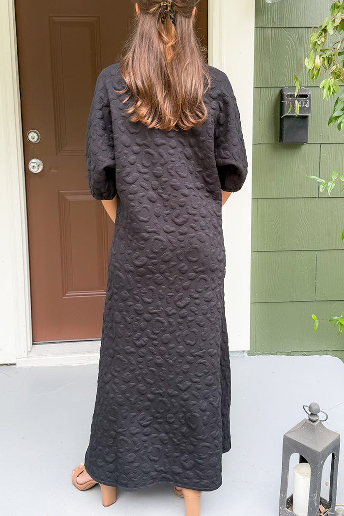 Quilted Jacquard Maxi Dress