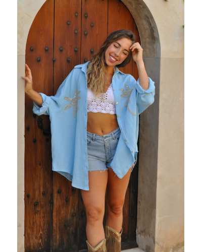 Bohemian oversized long sleeves shirt