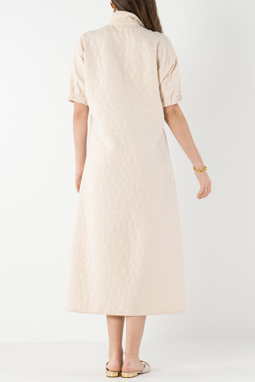 Quilted Jacquard Maxi Dress