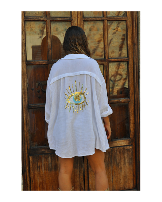 Bohemian oversized long sleeves shirt