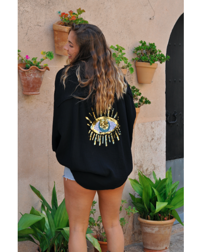 Bohemian oversized long sleeves shirt