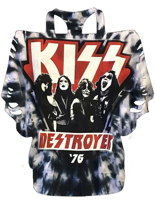 Ladies' famous band vintage print blouse