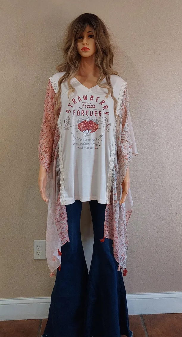 T-shirt cape top