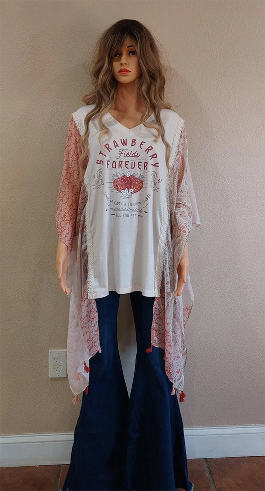 T-shirt cape top
