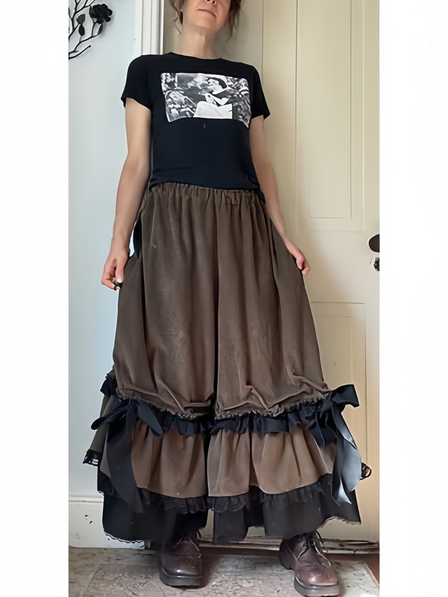 Corduroy Wide Ruffle Bowtie Bloomers Pants