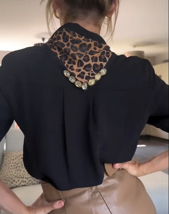Leopard print diamond scarf