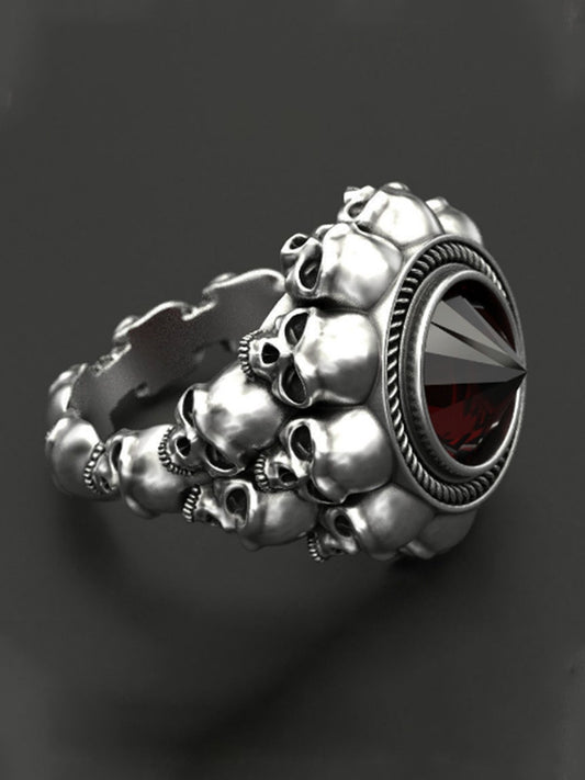 Skull punk ring