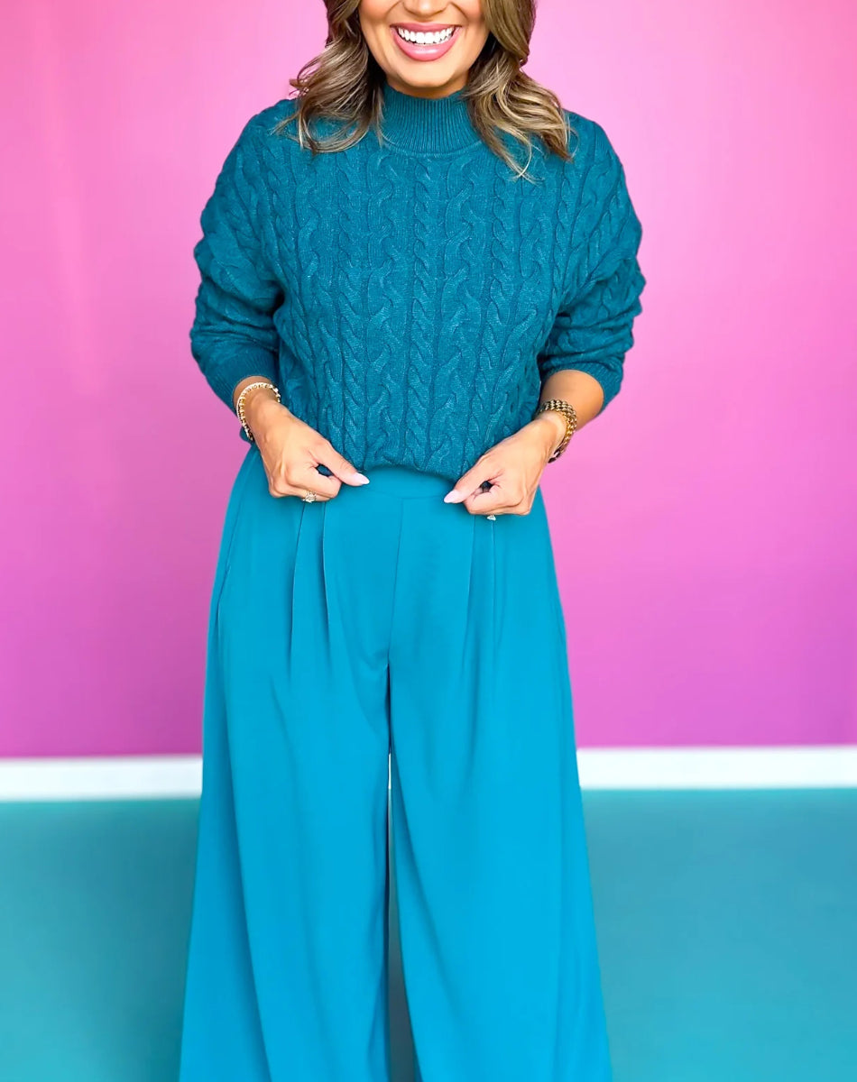 Bubble Knit Turtleneck Sweater