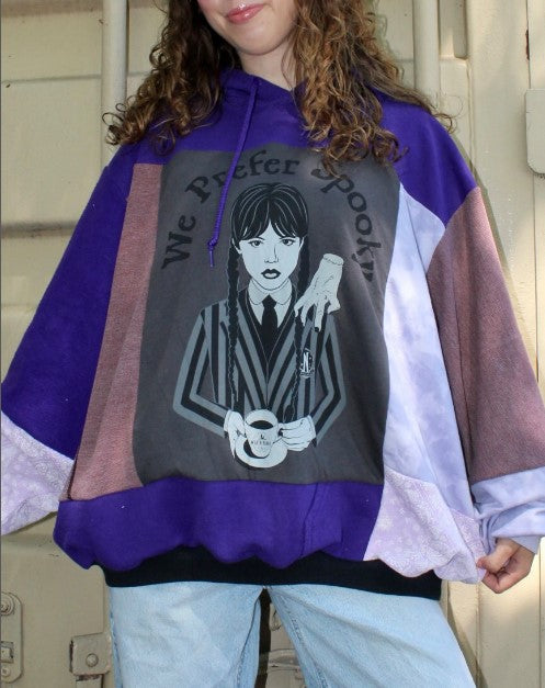 Wednesday Patchwork Hooded Sweatshirt