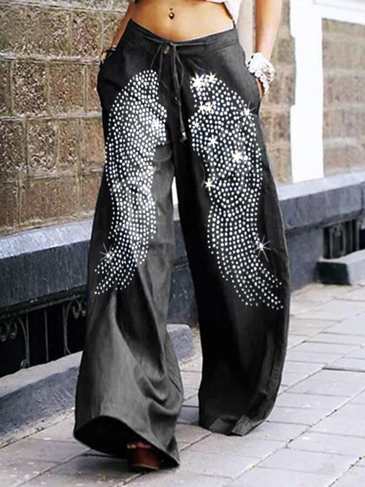 Punk wings casual loose wide-leg pants