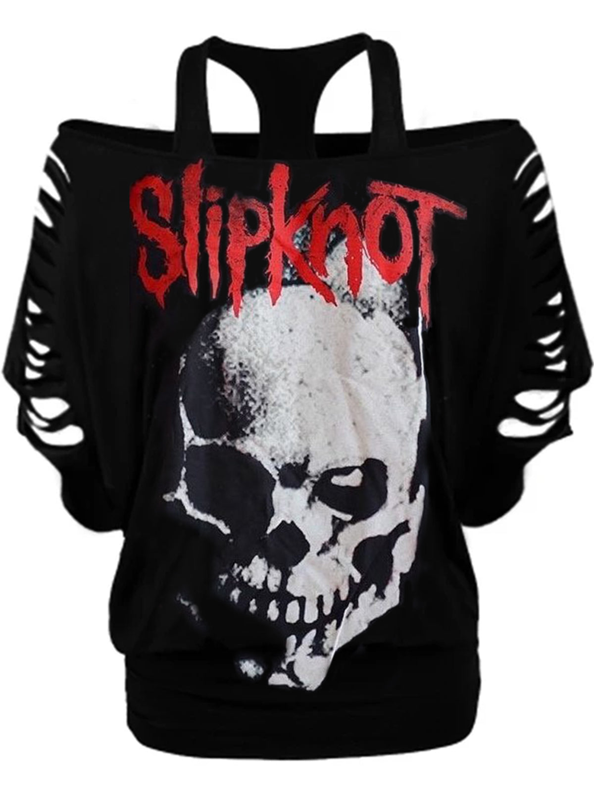 Women's casual top with punk skull print