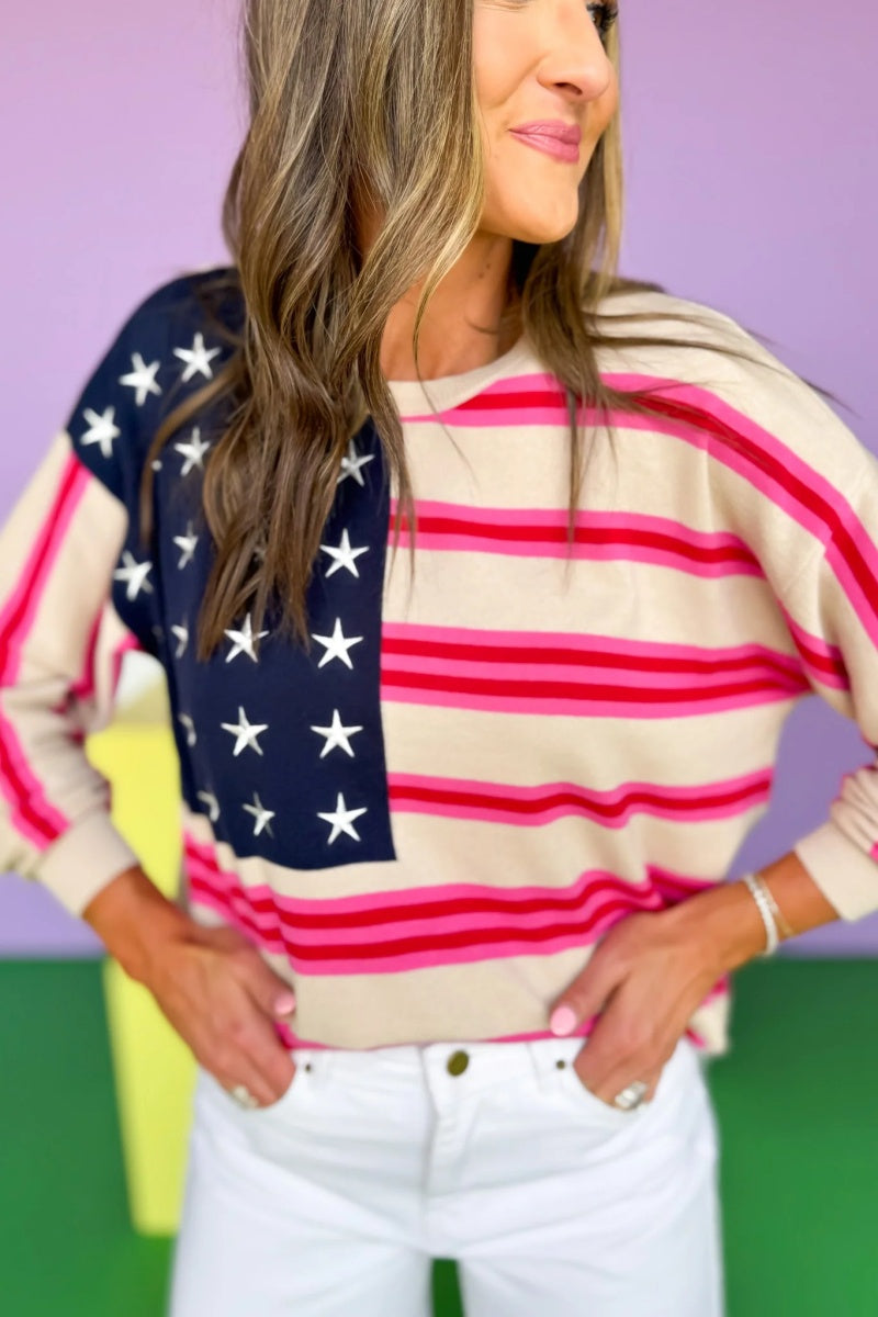 American Flag Motif Sweater