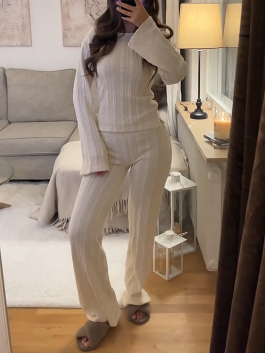 Textured Tops + Pants Set