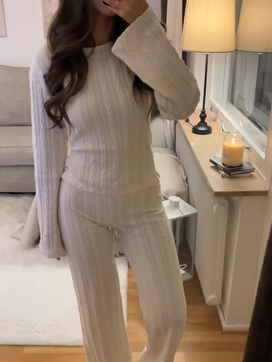 Textured Tops + Pants Set