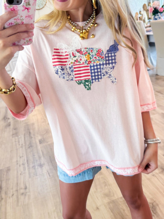 Patch Short Sleeve Top