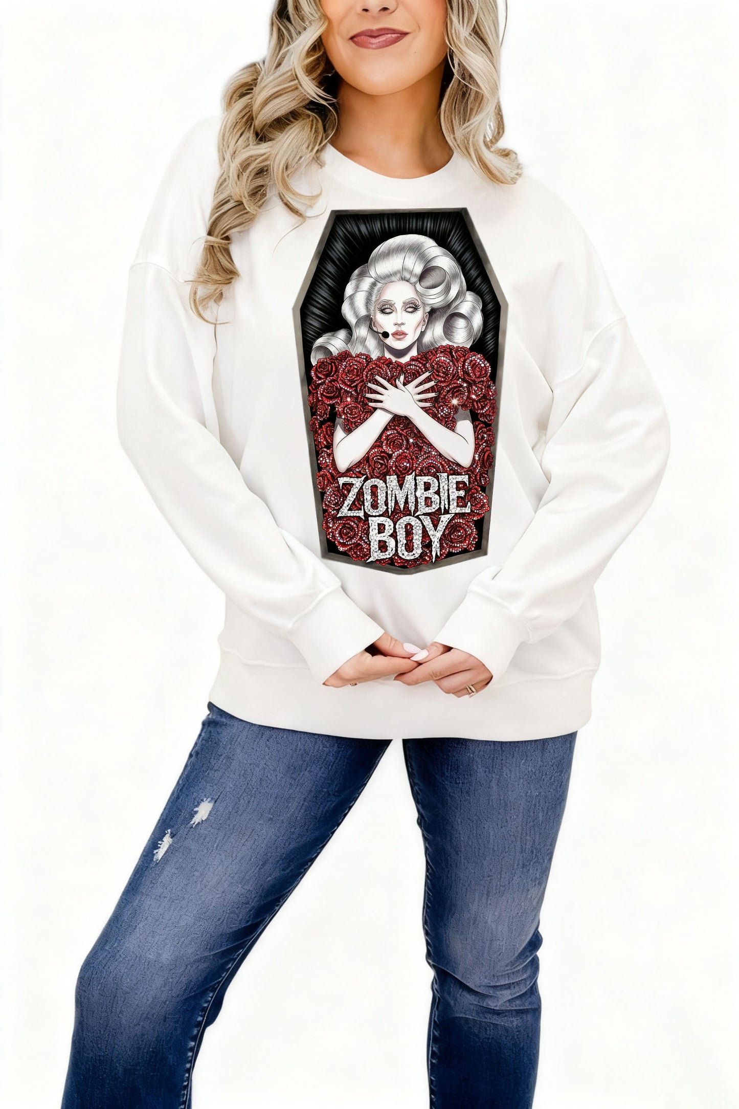 printed embellished sweatshirt
