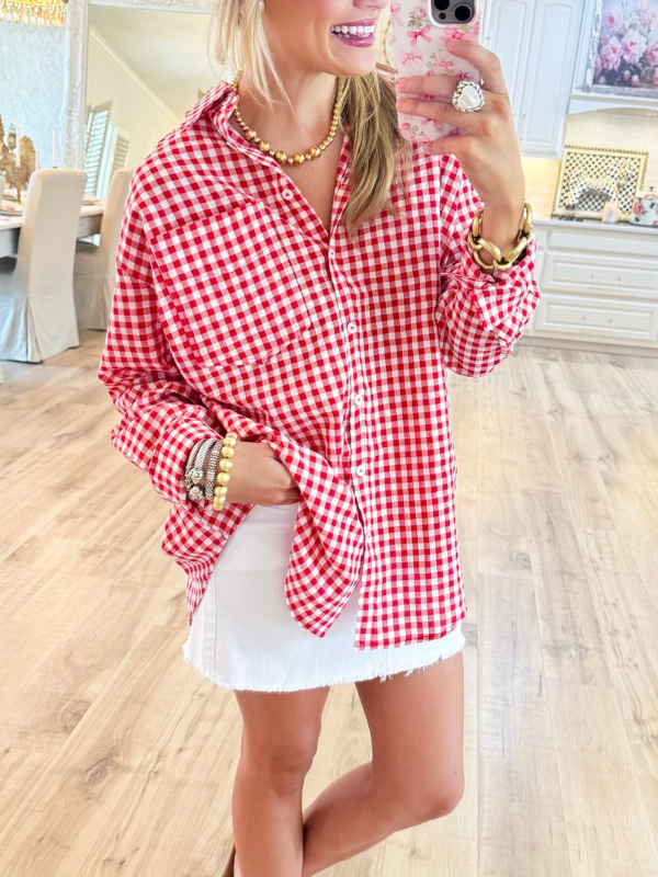 Gingham Long Sleeve Button Down