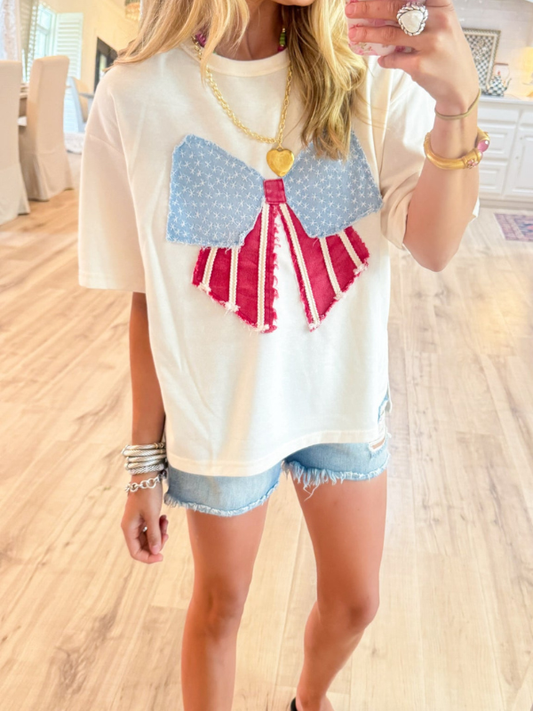 Ivory Vintage Bow Shape Flag Top