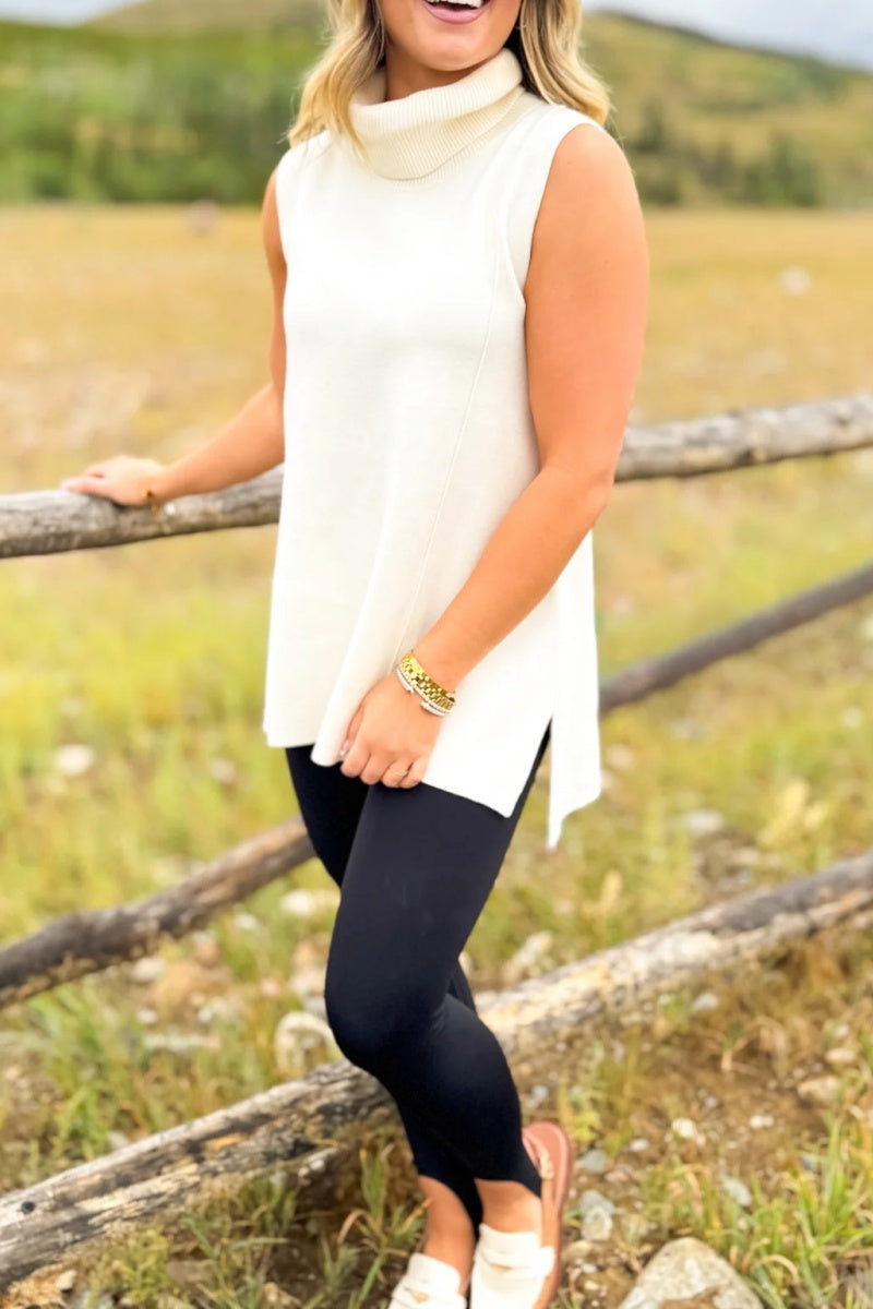 Lynn Sleeveless Mock Neck Sweater