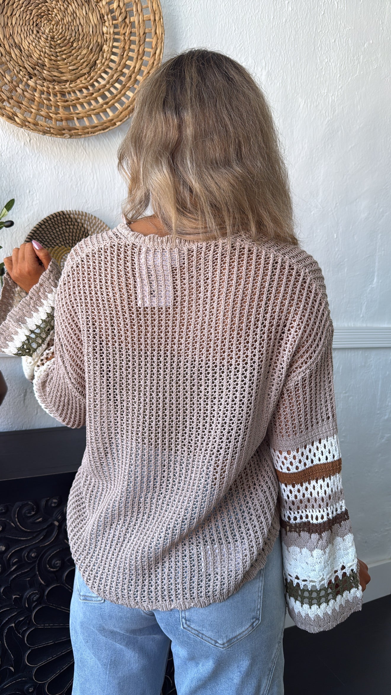 Toasted Almond Knit Cardigan, Mocha/ Olive