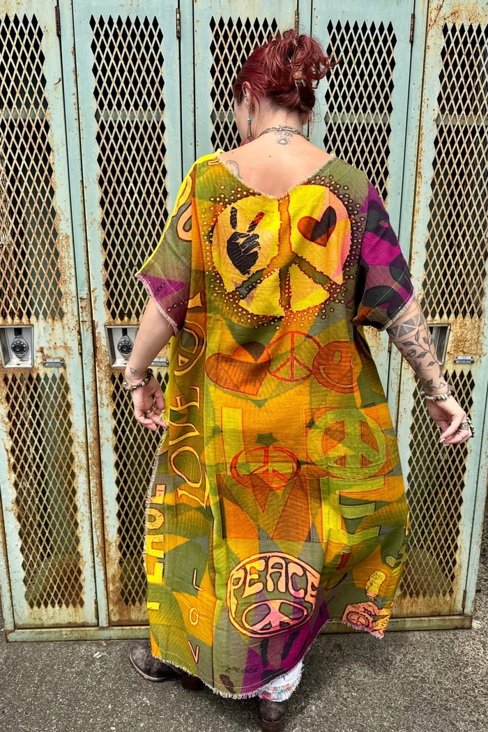 Printed linen tunic