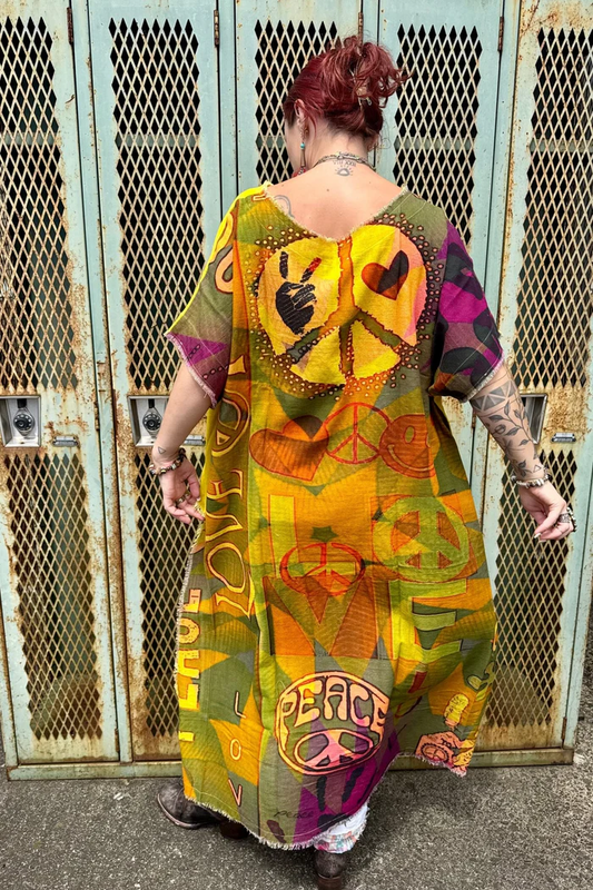 Printed linen tunic